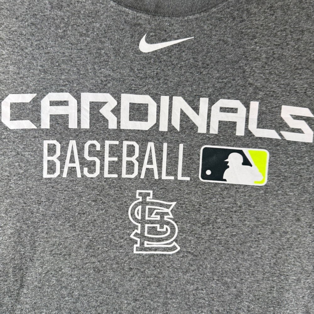 Nike Mens St Louis Cardinals Dri-FIT Baseball T-Shirt Grey XL Authentic MLB - Picture 8 of 8